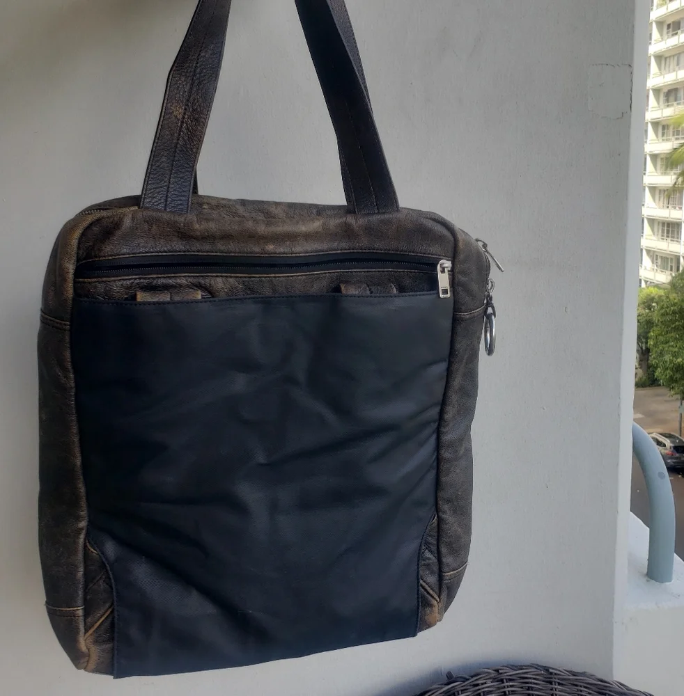 Diesel distressed 2way north south zavia messenger tote laptop bag Backpack
